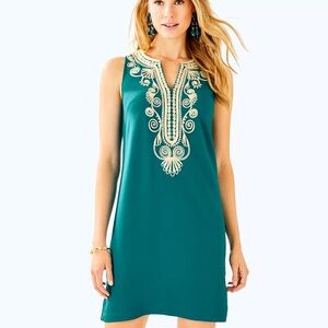 Lilly Pulitzer Carlotta Stretch Shift Dress Women’s Wave Blue Teal